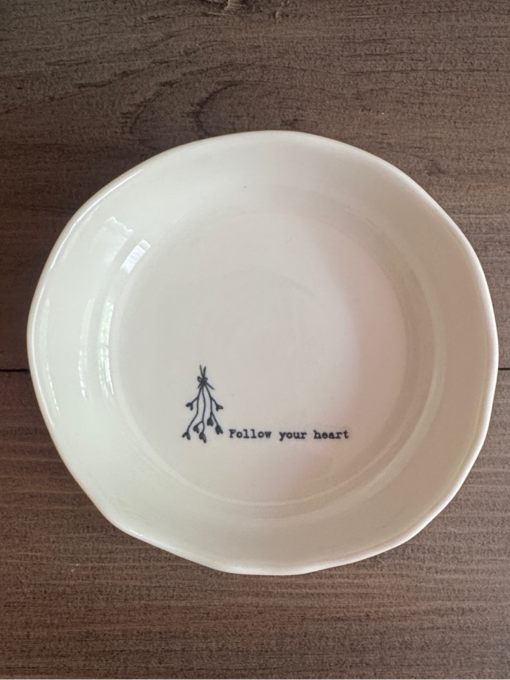 East of India Follow Your Heart Ceramic Trinket Dish